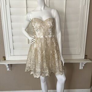 Chi Chi London Petite Cameron Baroque Strapless Dress